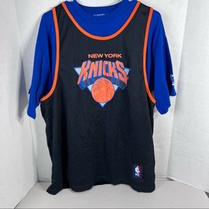 VINTAGE 90's STARTER NBA New York Knicks JERSEY T-SHIRT SIZE Large